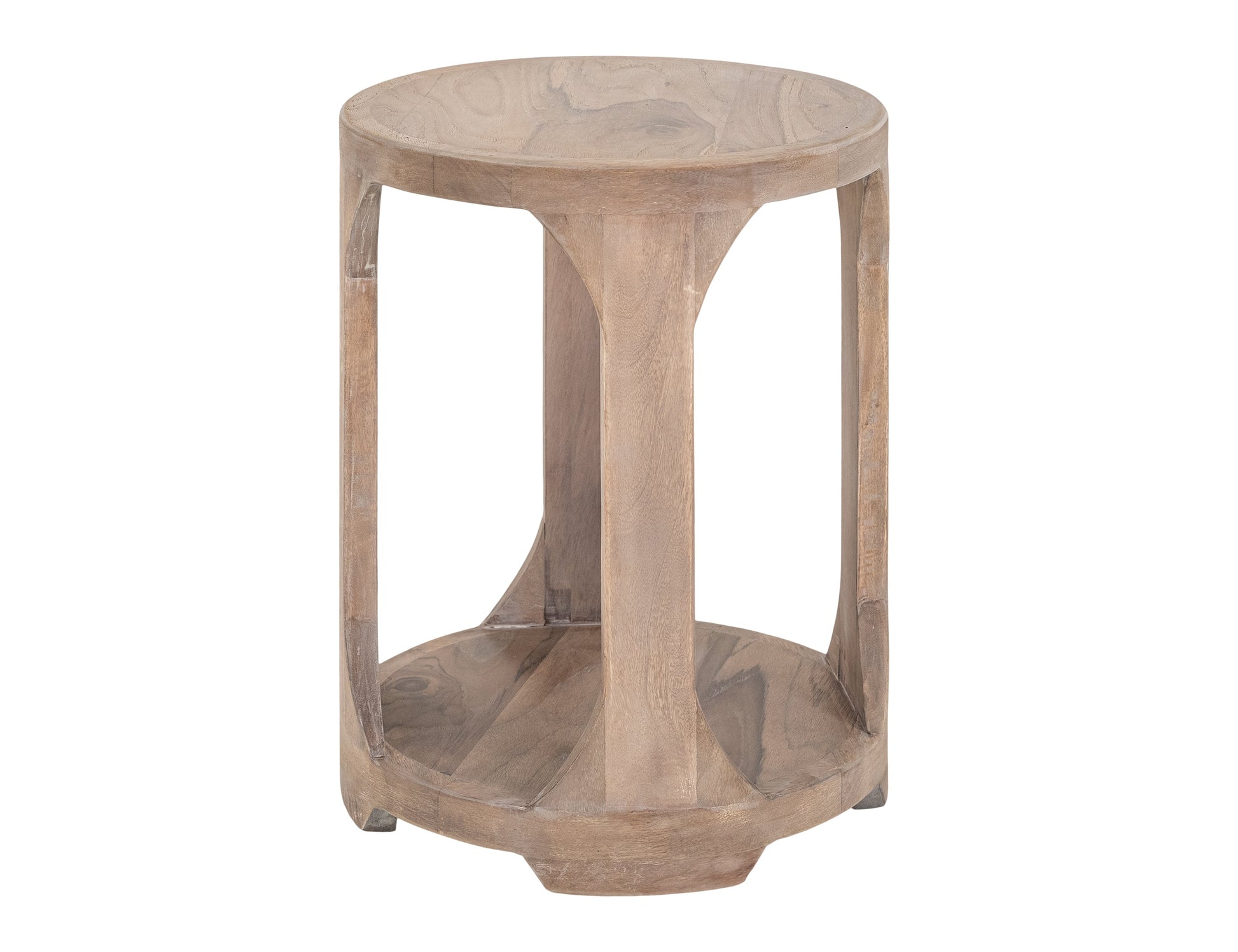 1 Shelf, Chairside Table - Ivory White