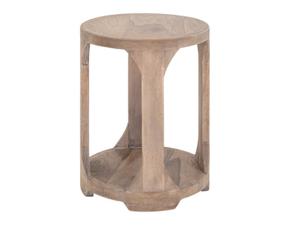 1 Shelf, Chairside Table - Ivory White