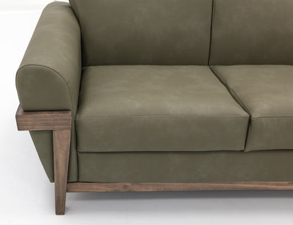 Wooden Frame & Base, Armchair - Suculent Green