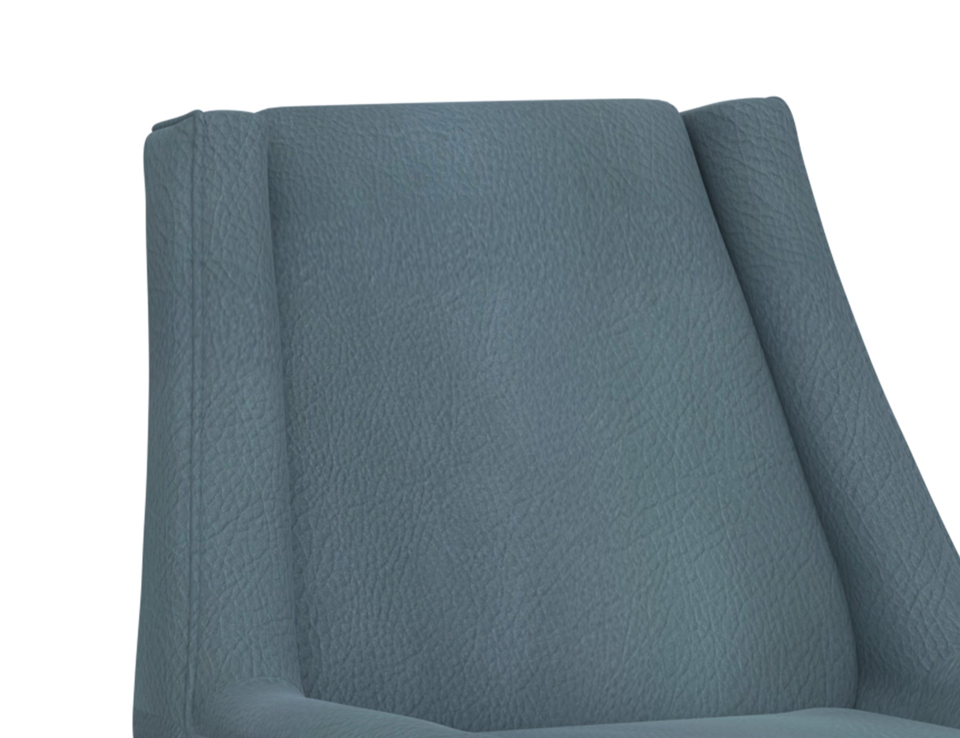 Wooden Frame & Metal Base, Armchair - Slate Blue