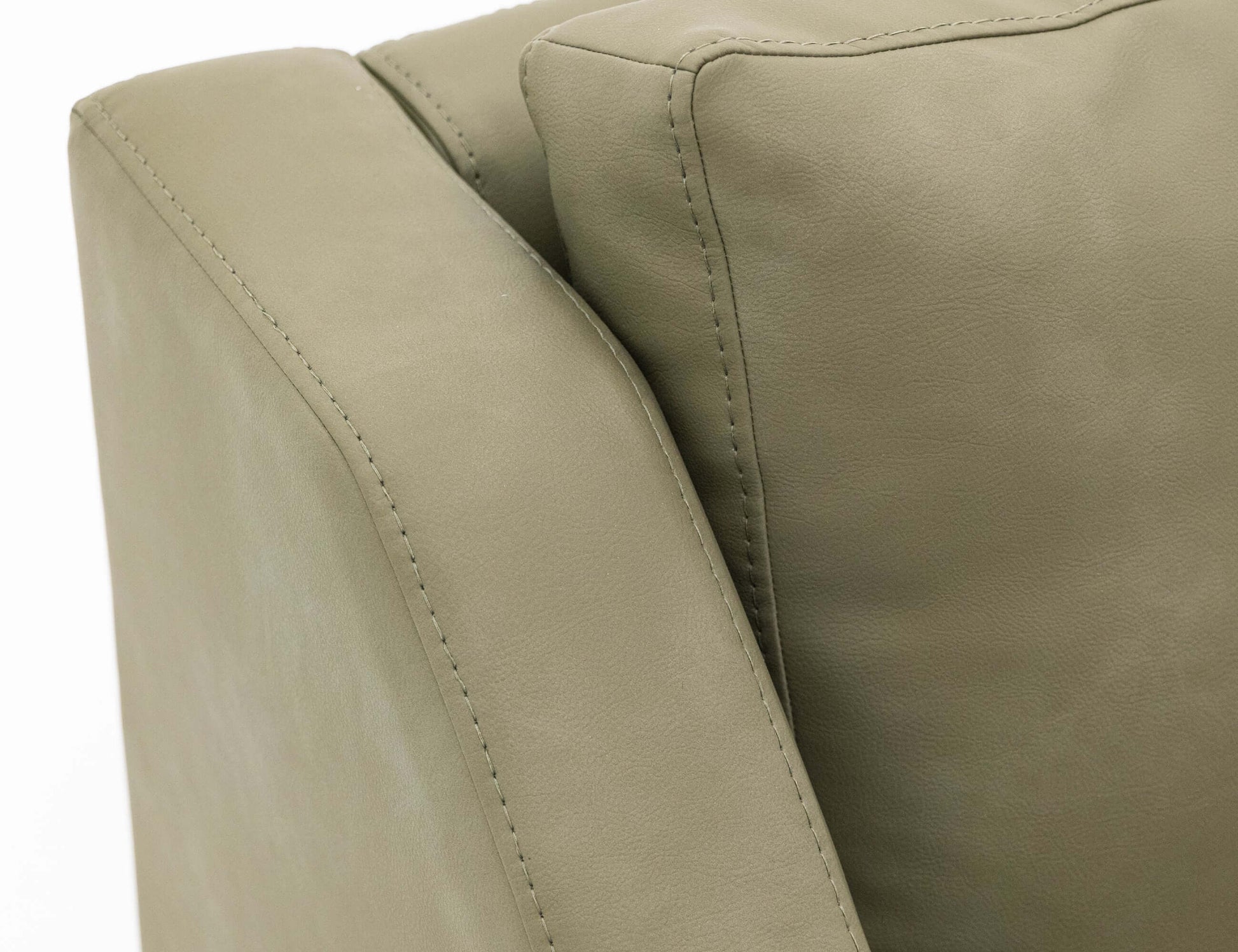 Wooden Frame & Base, Loveseat - Olive Green
