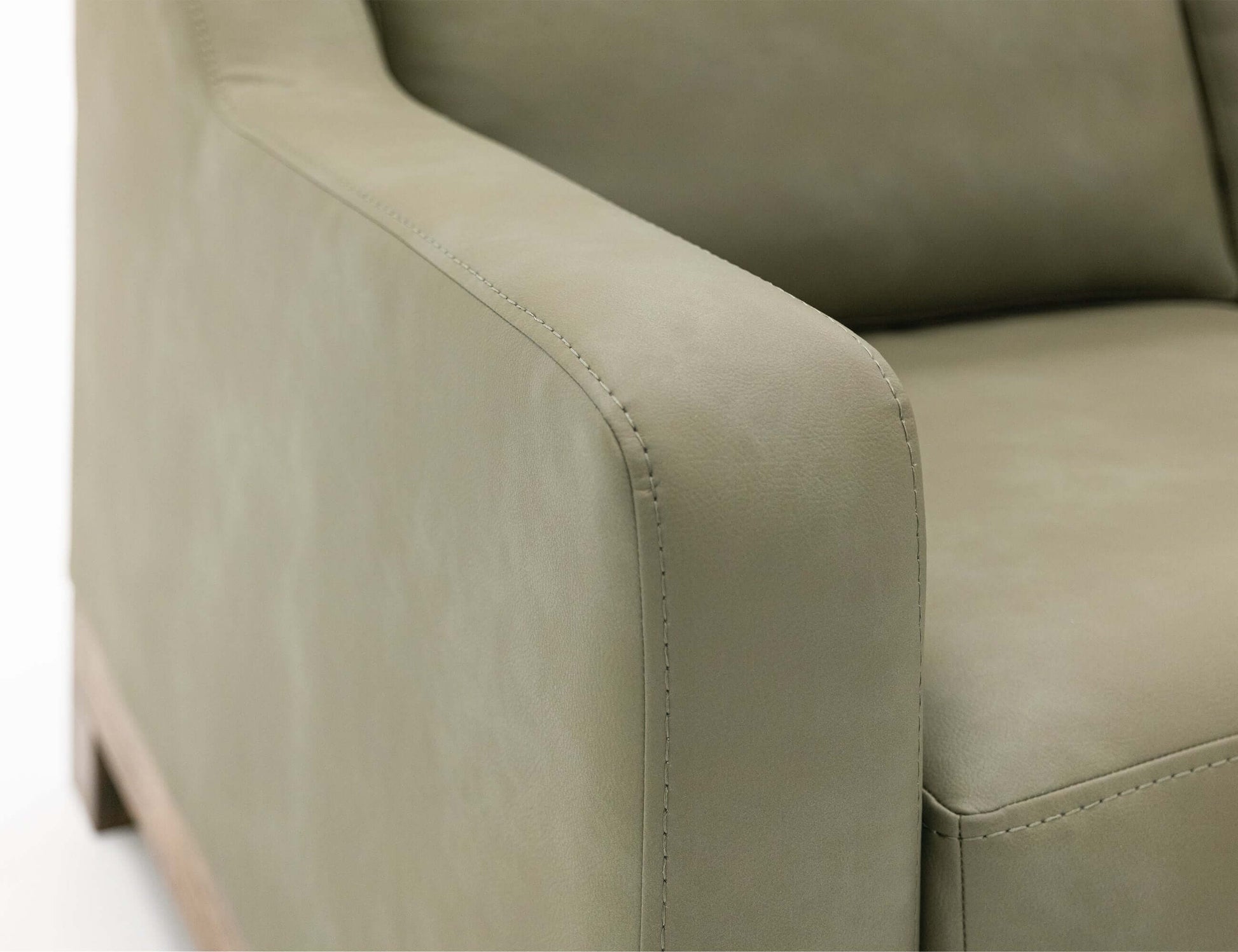 Wooden Frame & Base, Loveseat - Olive Green