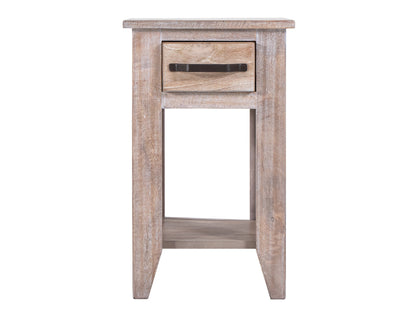 1 Drawer, 1 Shelf, Chairside Table - Ivory White