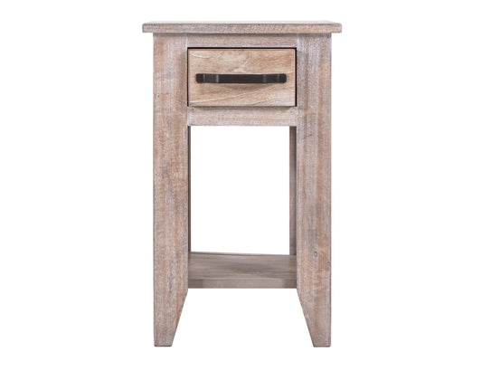 1 Drawer, 1 Shelf, Chairside Table - Ivory White