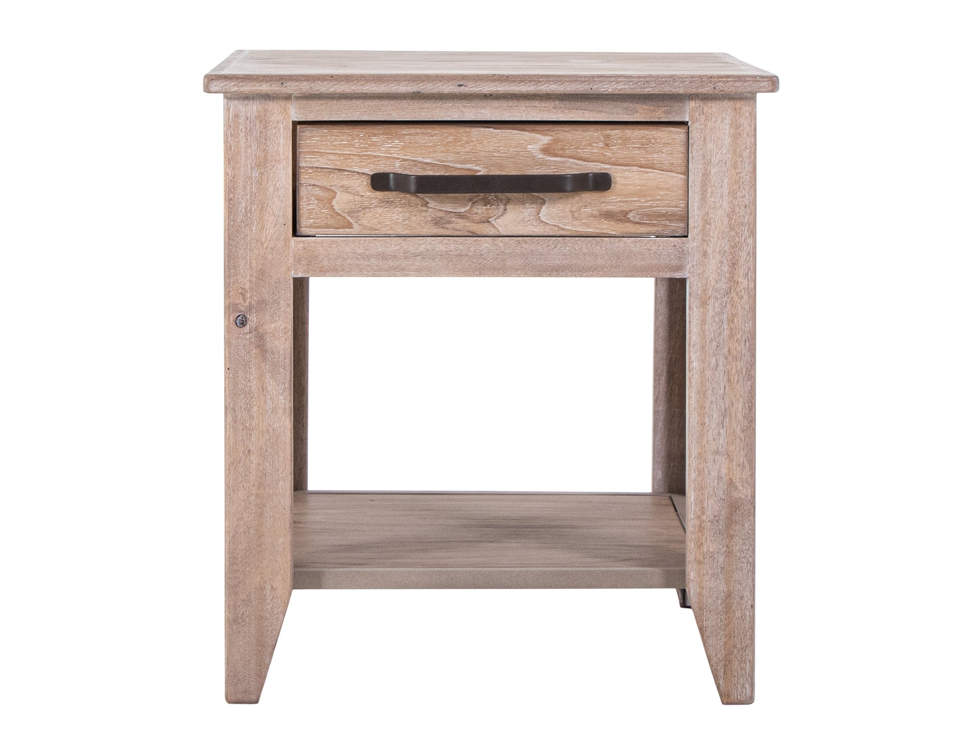 1 Drawer, 1 Shelf, End Table - Ivory White