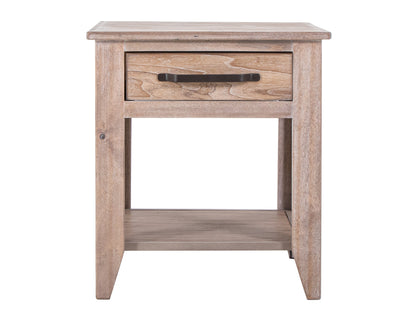 1 Drawer, 1 Shelf, End Table - Ivory White
