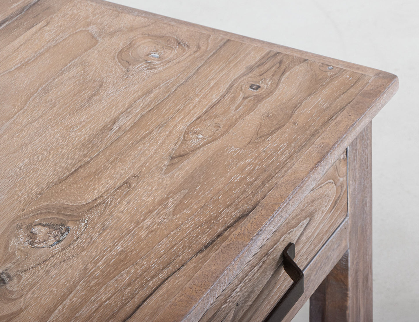 1 Drawer, 1 Shelf, End Table - Ivory White