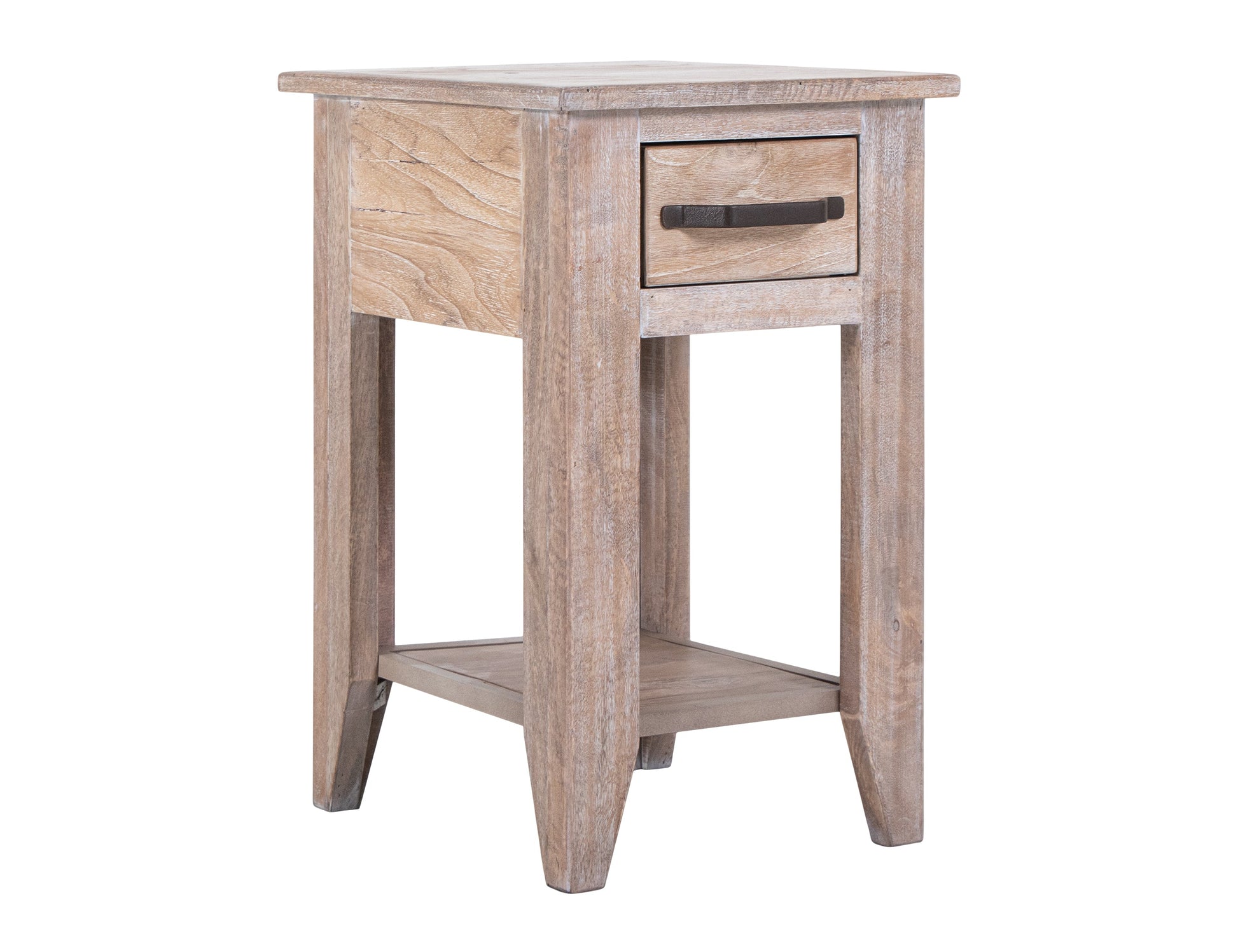 1 Drawer, 1 Shelf, Chairside Table - Ivory White