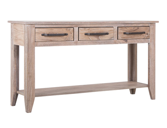 3 Drawer, 1 Shelf, Sofa Table - Ivory white