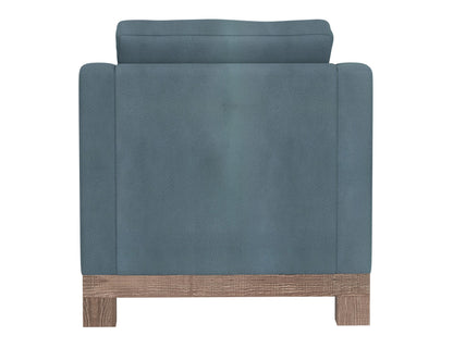 Wooden Frame & Base, Armchair - Slate Blue