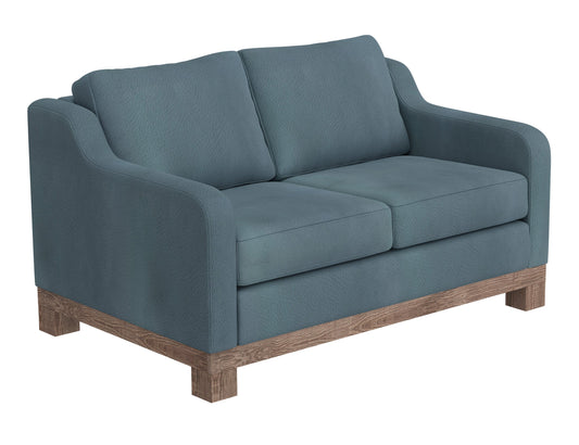 Wooden Frame & Base, Loveseat - Slate Blue