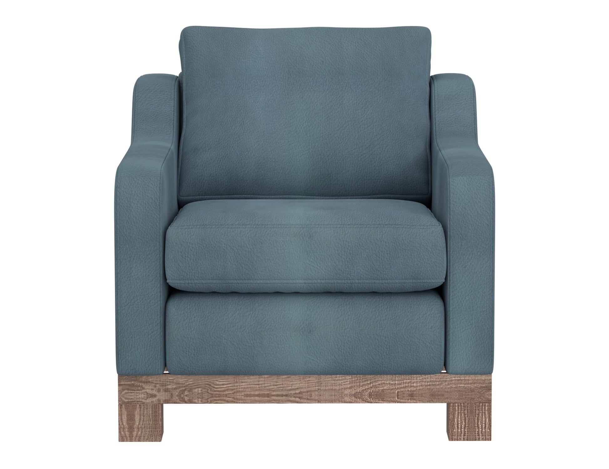 Wooden Frame & Base, Armchair - Slate Blue