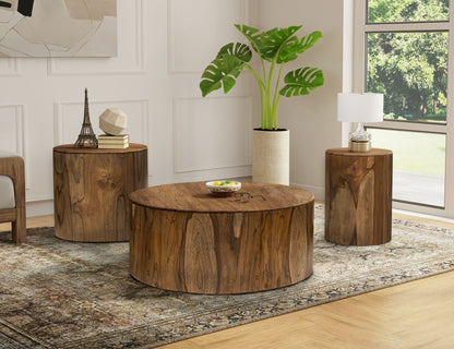 Chairside Table - Almond And Barrel Brown