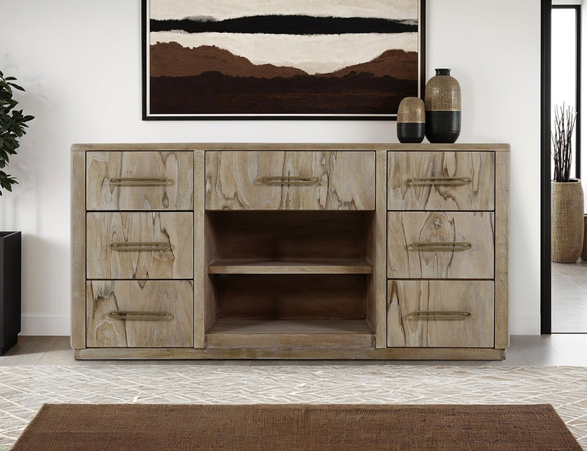 7 Drawer, Console - Ivory White