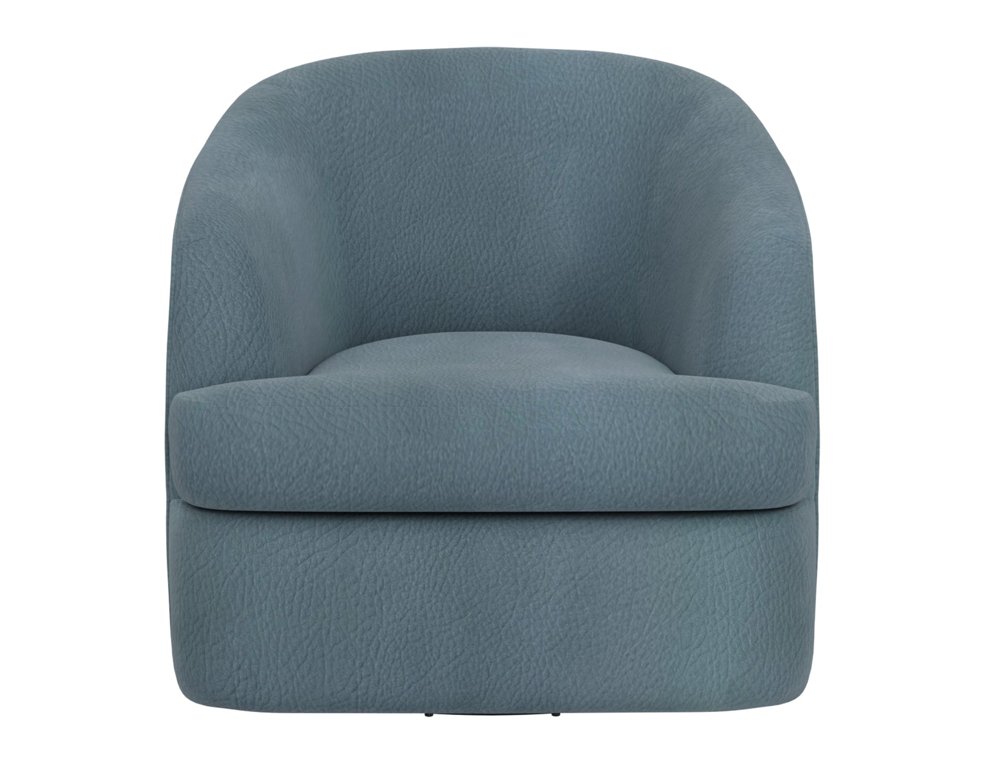 Wooden Frame & Metal Base, 360 Degree Swivel Accent Chair - Light Indigo