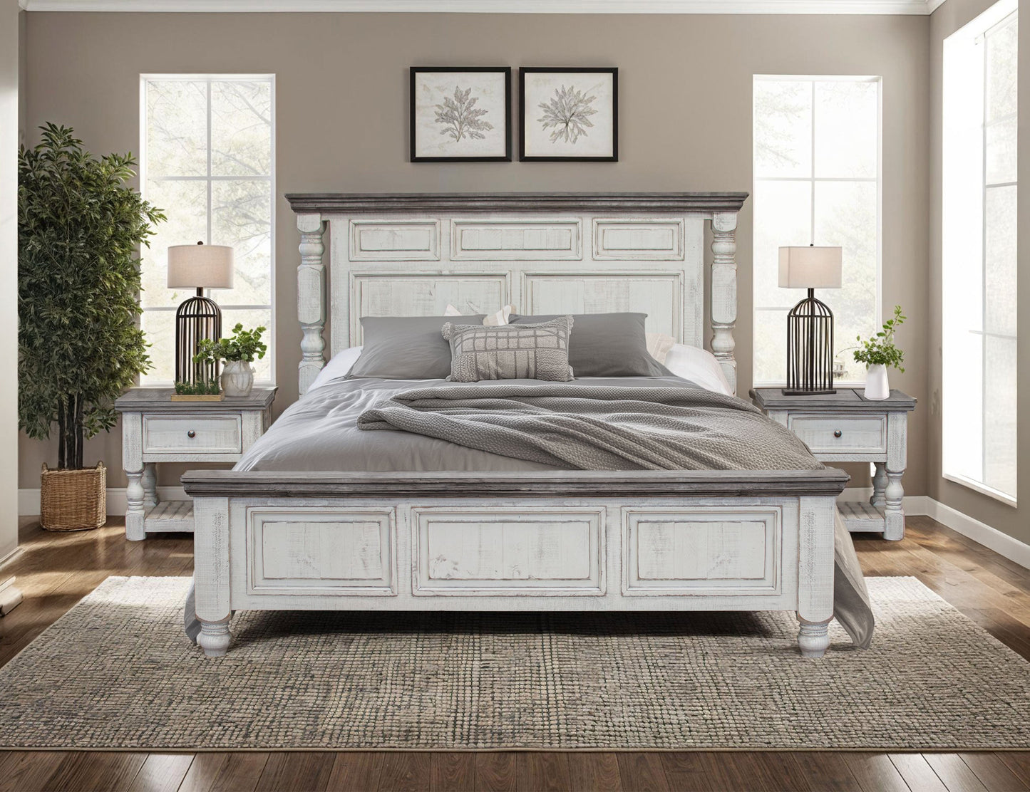 6/6 Low Profile Platform - Antiqued Ivory & Weathered Gray