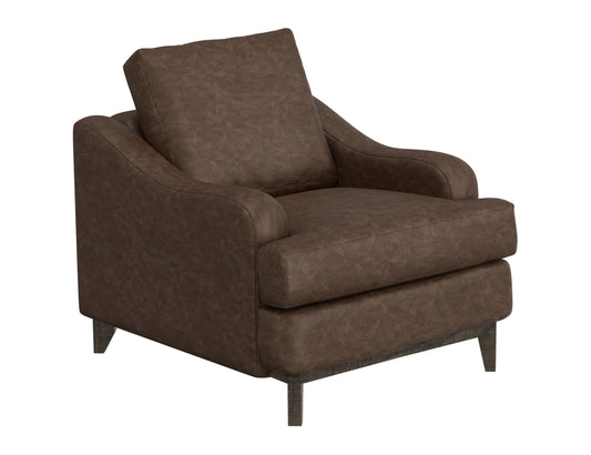 Wooden Frame & Base, Armchair - Chocolate Brown