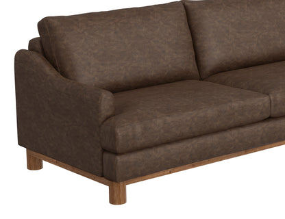 Wooden Frame & Base, Sofa - Chocolate Brown