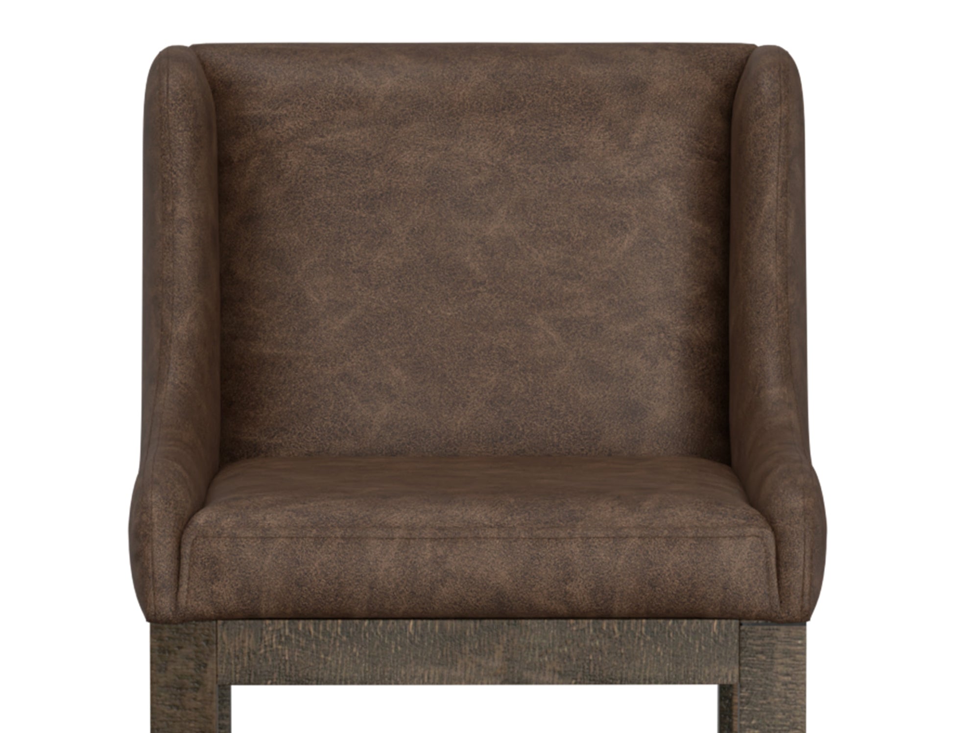 Wooden Frame & Base, 24" Upholstered Barstool - Chocolate Brown