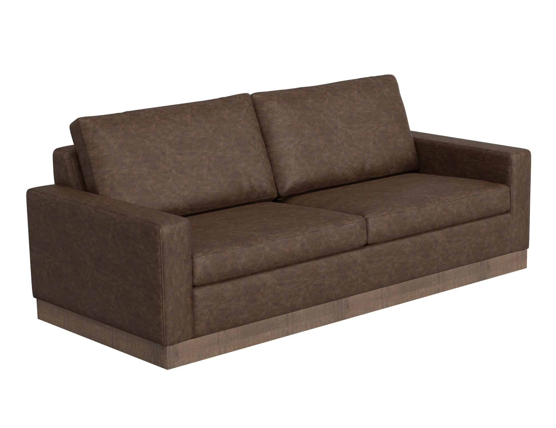 Wooden Frame & Base, Sofa - Chocolate Brown