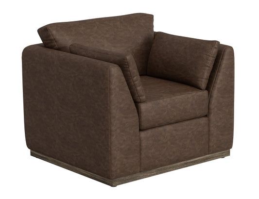 Wooden Frame & Base, Armchair - Chocolate Brown