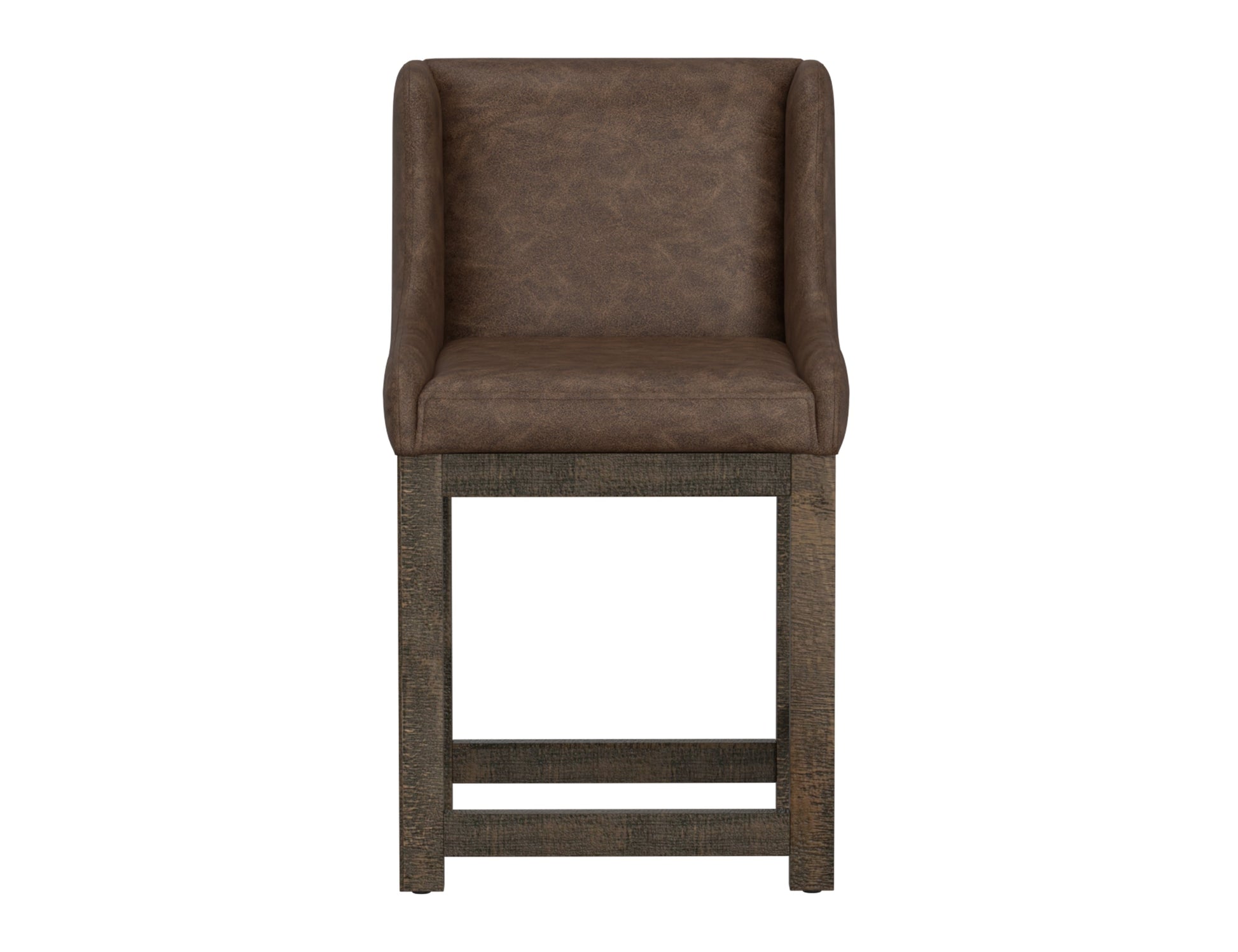 Wooden Frame & Base, 24" Upholstered Barstool - Chocolate Brown