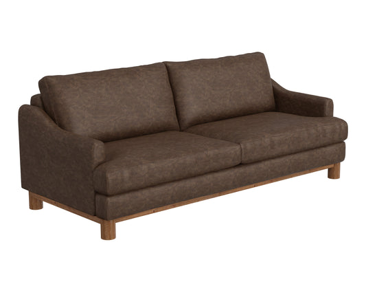 Wooden Frame & Base, Sofa - Chocolate Brown