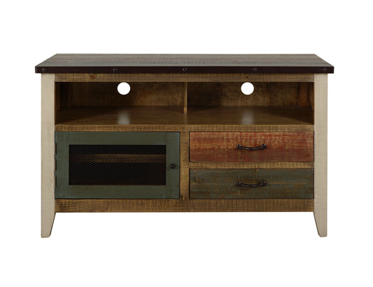 2 Drawer, 1 Door 52" TV Stand - Multicolor