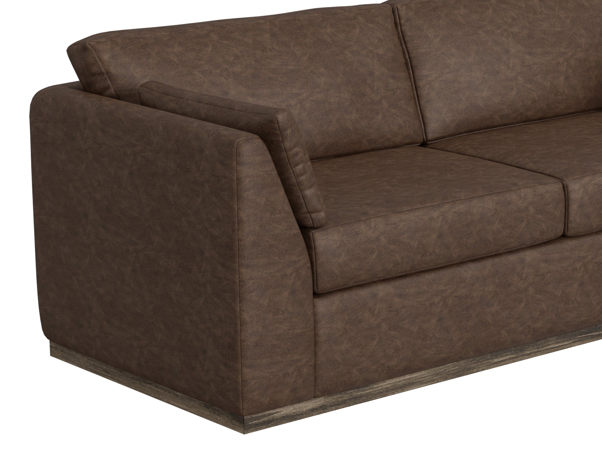 Wooden Frame & Base, Loveseat - Chocolate Brown