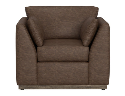 Wooden Frame & Base, Armchair - Chocolate Brown