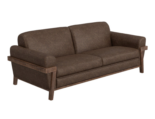 Wooden Frame & Base, Sofa - Chocolate Brown