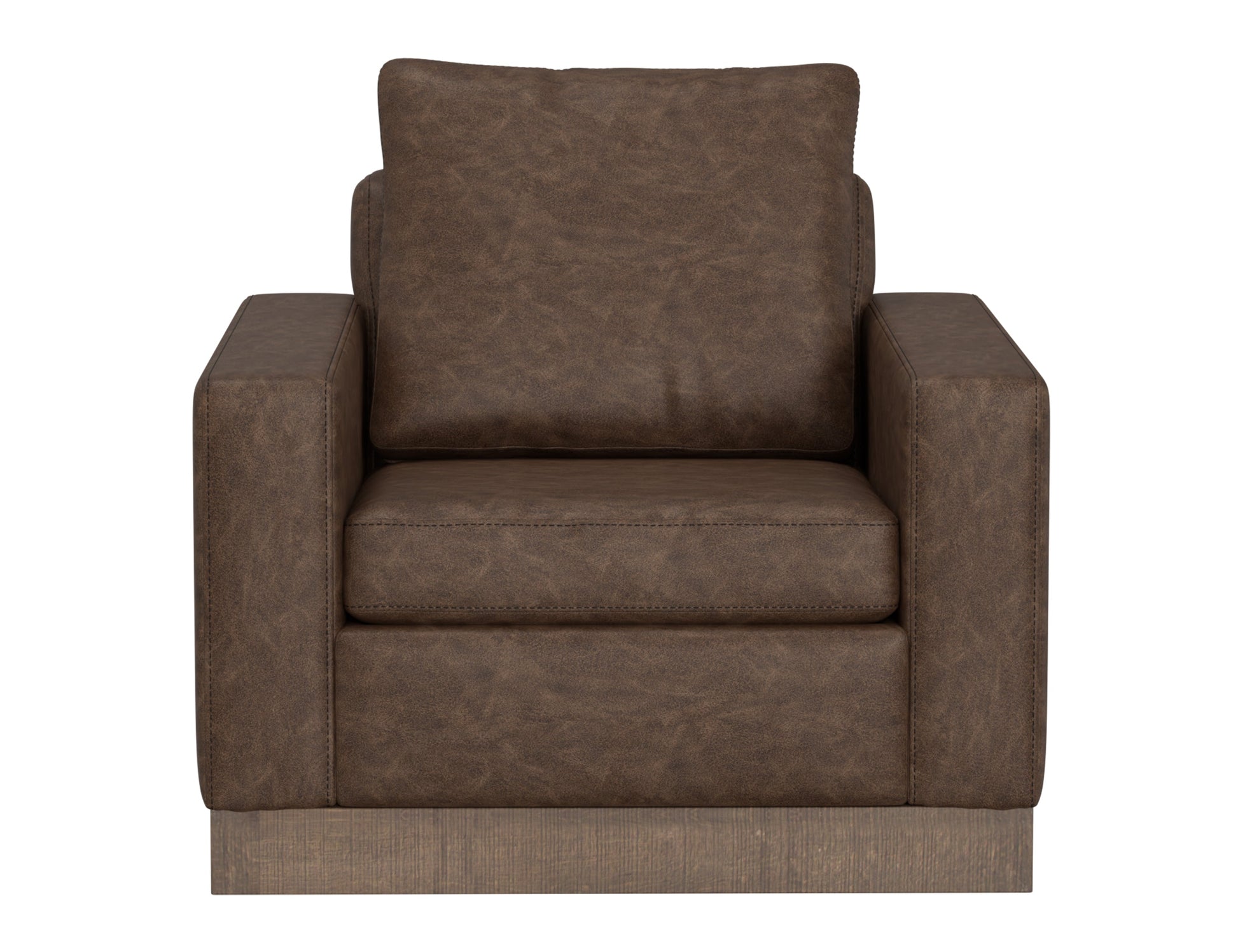 Wooden Frame & Base, Armchair - Chocolate Brown