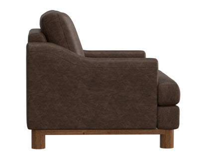 Wooden Frame & Base, Armchair - Chocolate Brown