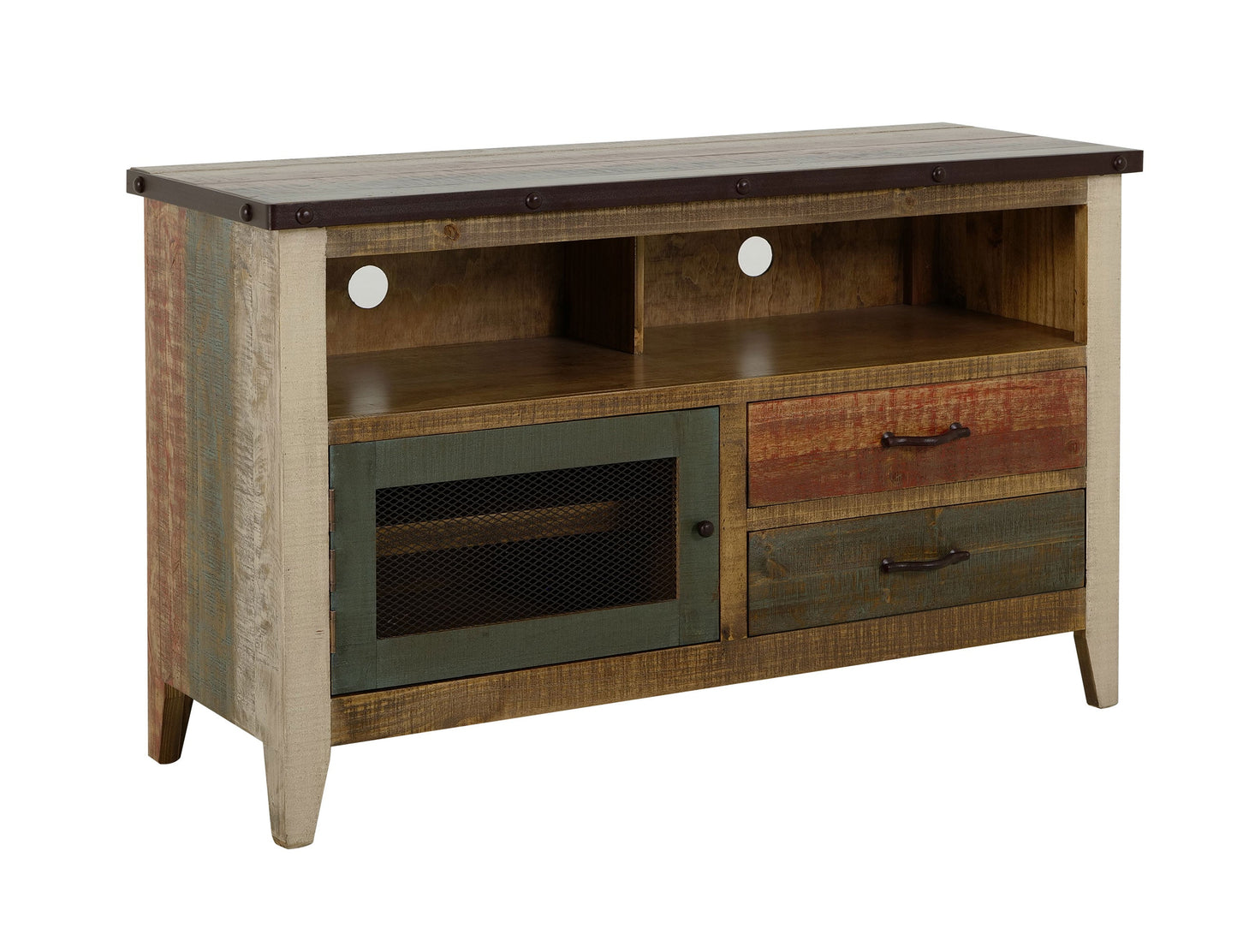 2 Drawer, 1 Door 52" TV Stand - Multicolor