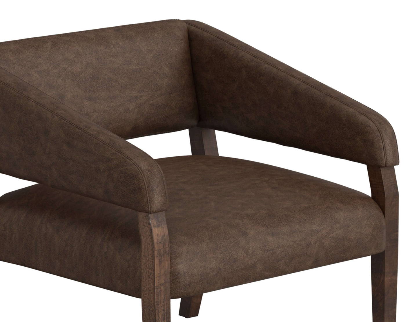 Wooden Frame, Armchair - Chocolate Brown