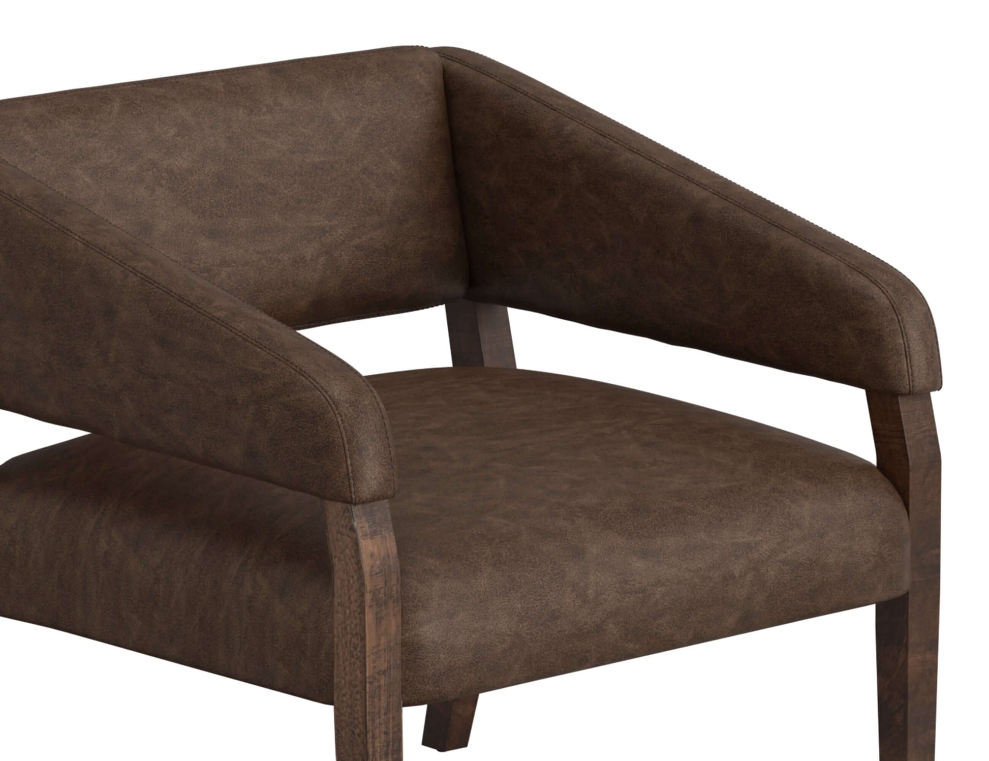 Wooden Frame, Armchair - Chocolate Brown