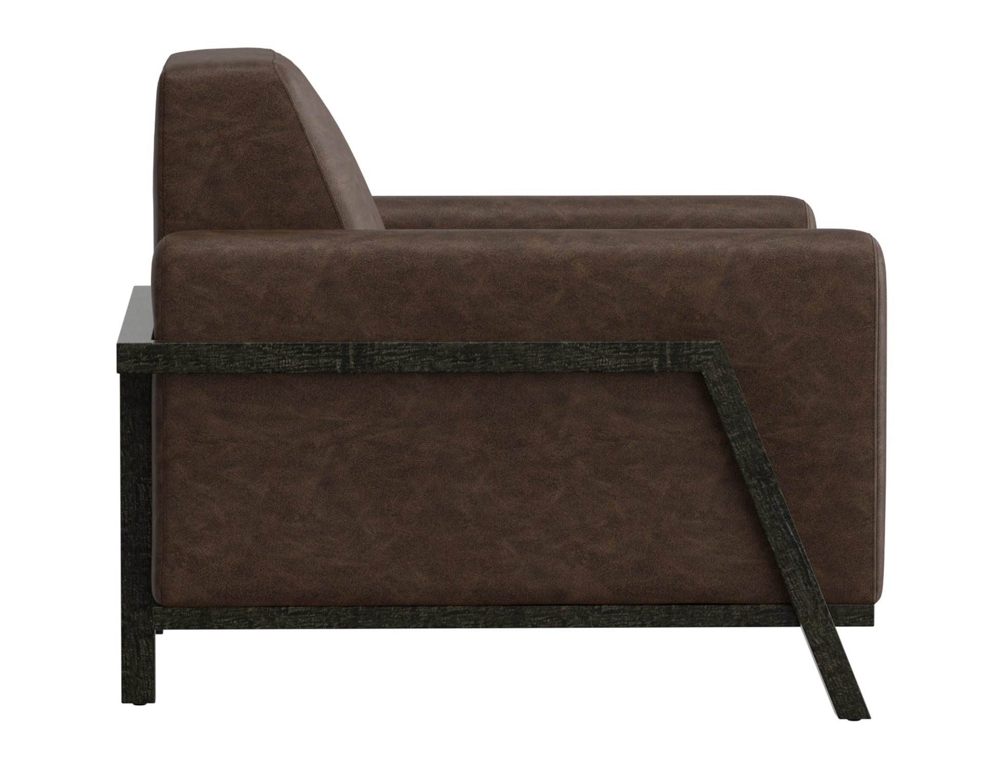 Wooden Frame & Base, Armchair - Chocolate Brown