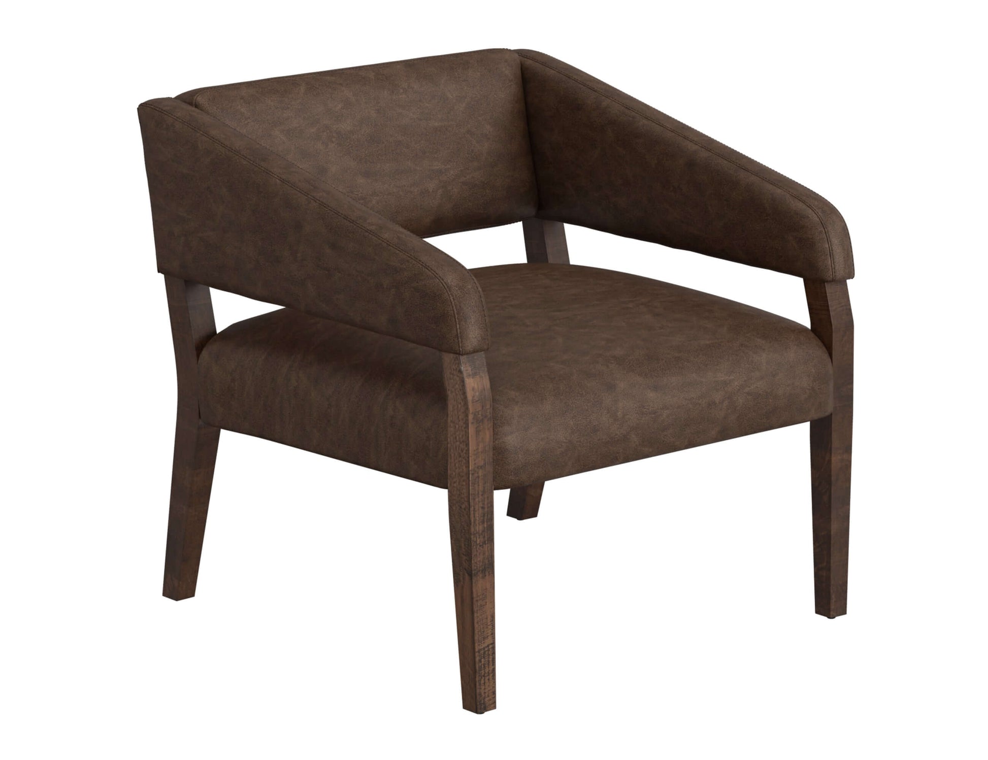 Wooden Frame, Armchair - Chocolate Brown