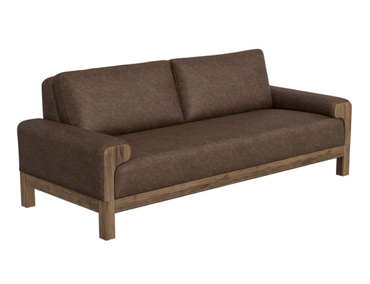 Wooden Frame & Base, Sofa - Chocolate Brown
