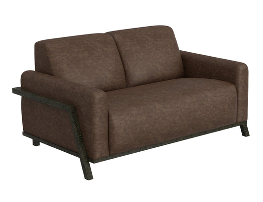 Wooden Frame & Base, Loveseat - Chocolate Brown
