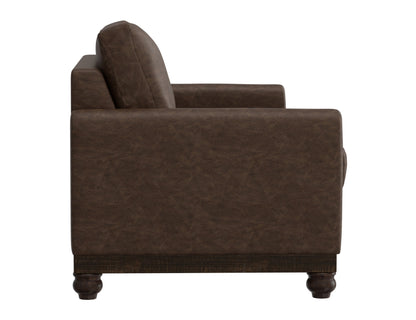 Wooden Frame & Base, Sofa - Chocolate Brown