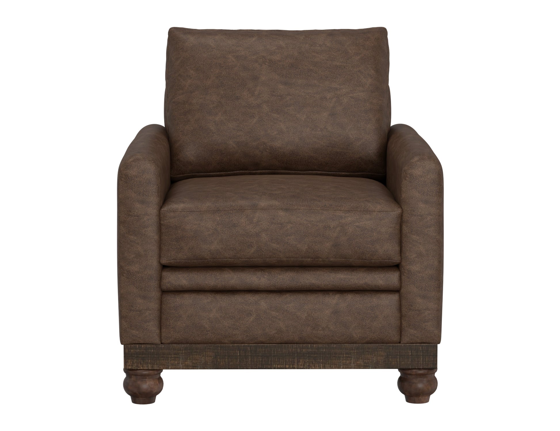 Wooden Frame & Base, Armchair - Chocolate Brown