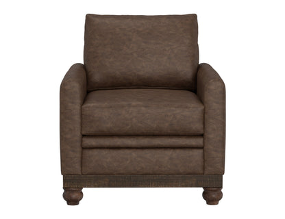 Wooden Frame & Base, Armchair - Chocolate Brown