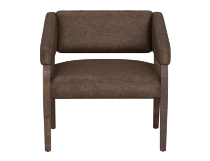 Wooden Frame, Armchair - Chocolate Brown