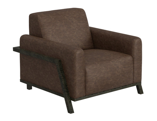Wooden Frame & Base, Armchair - Chocolate Brown