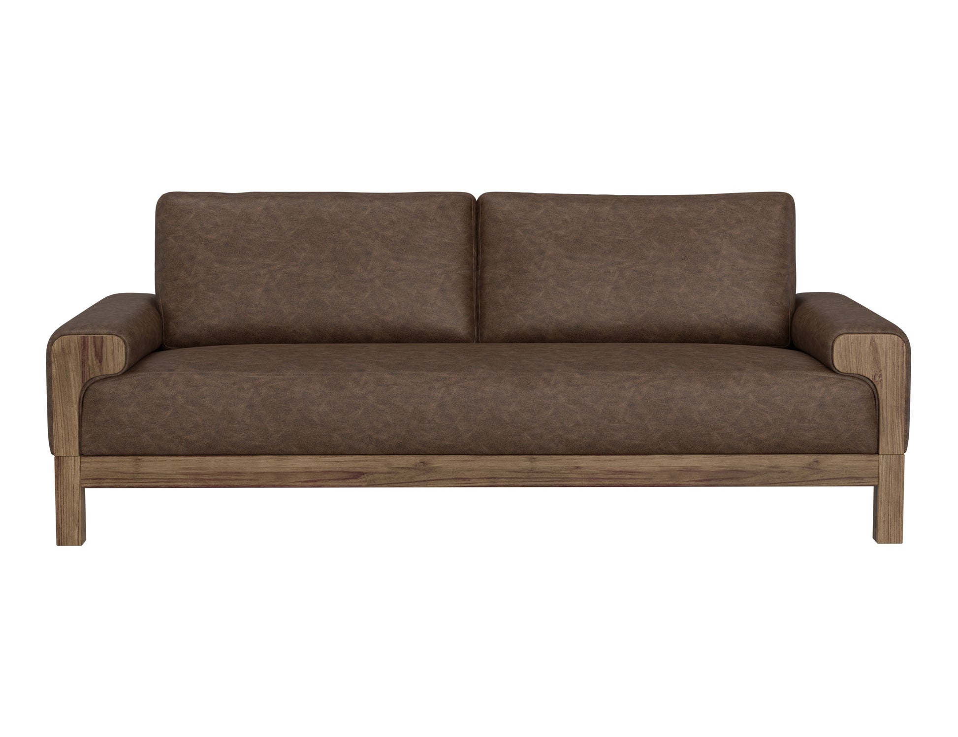 Wooden Frame & Base, Sofa - Chocolate Brown