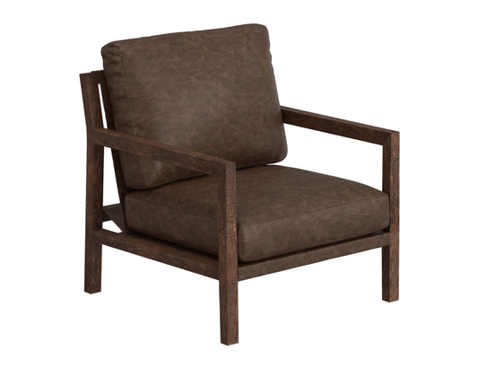 Wooden Frame, Armchair - Chocolate Brown
