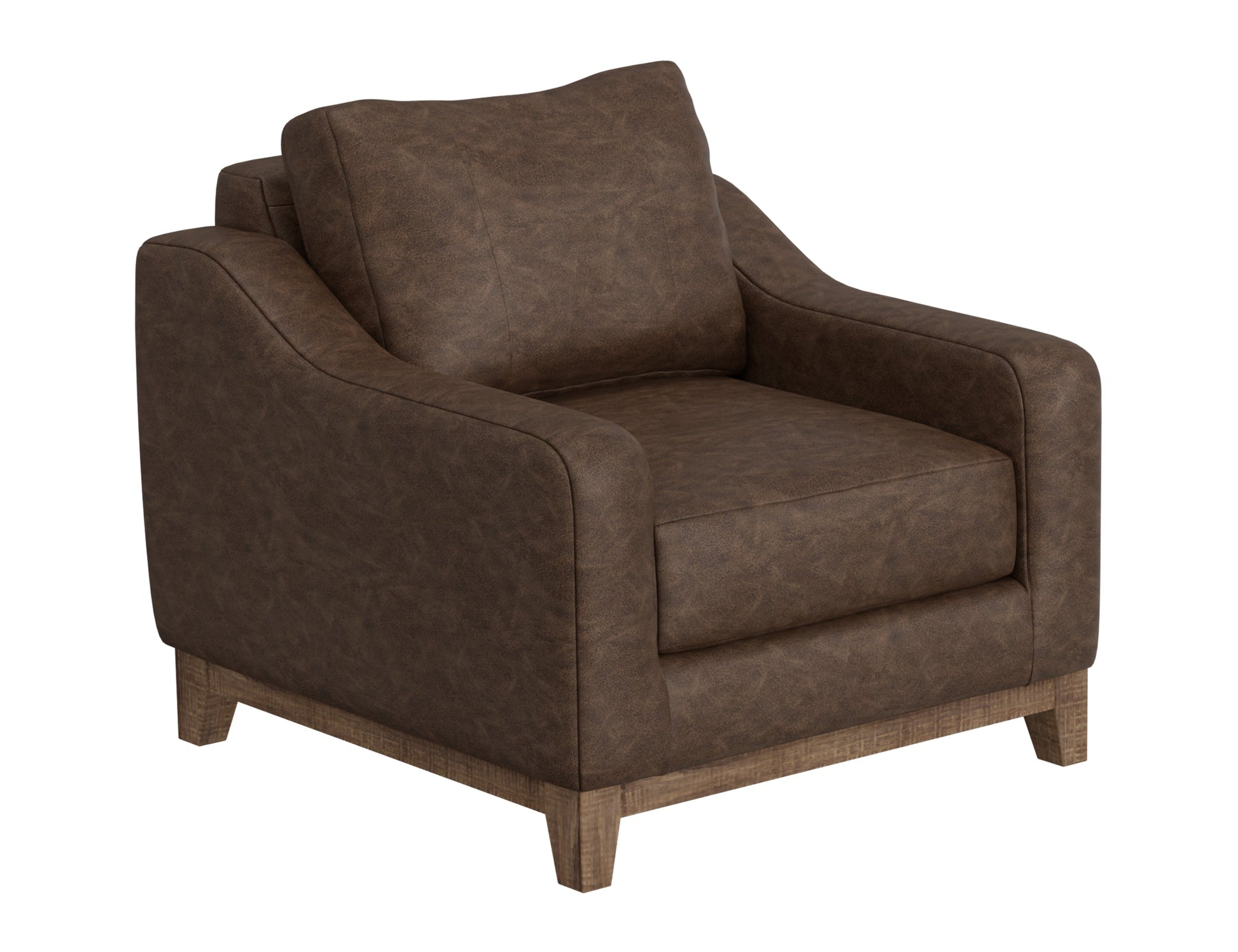 Wooden Frame & Base, Armchair - Chocolate Brown