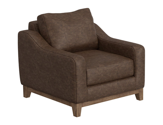Wooden Frame & Base, Armchair - Chocolate Brown