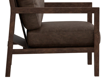 Wooden Frame, Armchair - Chocolate Brown